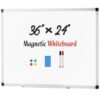 Magnetic Dry Erase Board 36" x 24", Aluminum Frame Whiteboard Kit