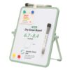 Magnetic Dry Erase White Board, 6.7 x 8.4 Inch Double Sided Desktop Whiteboard with Stable Stand, Portable Mini Writing Board Set with Markers & Magnets for Kids Home Office School Drawing