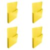 Magnetic File Holder, A4 Wall Organizer, Waterproof PP Pocket, Yellow 4PCS