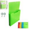 Magnetic Folders for Fridge, A4 Color-Coded Magnetic File Pocket Set Refrigerator Accordion Files, Multifunctional Magnetic File Holder for Wall, Easy to Use, for Refrigerators, Whiteboards (Green)