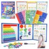 Magnetic Fraction Educational Puzzle,Magnetic Fraction Tiles & Fraction Circles,Math Manipulatives for Elementary School, Montessori Fraction Manipulatives Learning Toys for Kids