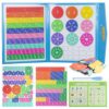 Magnetic Fraction Educational Puzzle with Fraction Tiles & Circles, Math Manipulatives Montessori Learning Toys to Help Kids Learn Fractions and Build Early Math Skills (Blue)