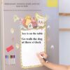 Magnetic Fridge Whiteboard Set with Markers & Eraser, Cute Cat Memo Board