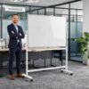 Magnetic Rolling Whiteboard 36x48 Double-Sided Dry Erase Easel with Stand