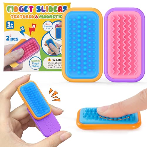 Magnetic Sensory Fidget Toys – Frozen Peak & Flow Wave Style Silicone Sliders for Anxiety Relief, Autism & Office Focus, Travel Desk Must-Have for Adults & Kids