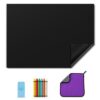 Magnetic Wet Erase Board Fridge Black Board Sheet, Flexible Large Refrigerator Magnets Chalkboard Planner for Home Kitchen, 4 Markers and Eraser (Black, 12 * 18inches)
