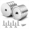 Magnets with Holes, 150 LBS+ Neodymium Magnet, Strong Rare Earth Magnets, Heavy Duty Magnet for DIY Projects, Office, Holding Tools, Lifting, Tool Room, 8 Pack (1.42 * 0.27 inch)