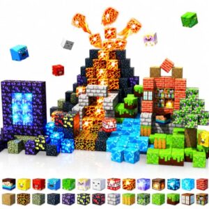 Magneverse 150 PCS 0.8in Magnetic Blocks with Light Blocks - Magnet Toys for Kids, Boys and Girls, Magnetic Building Blocks Cubes, Stacking Magnets for Kids, Birthday Gifts for Boys and Girls