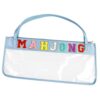 Mahjong Carrying Tote Bag Only, Clear Zippered Storage Bag with Long Handles and Decorative Mahjong Letters, Portable Organizer for Tiles and Game Accessories, Mahjong Tiles Not Included
