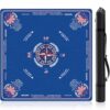 Mahjong Mat with Rules and American Theme, 33x33in Non-Slip Table Cover