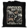 Mahrokh Funny Reading Tote Bag, Dinosaur Book Lover Canvas Gift for Teacher