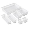 Mainstays 7-Piece Drawer Organizer Bin Set, White Plastic