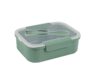 Mainstays Divided Rectangle Lunch Container with Utensil, Green