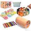 Majabike Montessori Toys 3 in 1 Wooden Learning Fine Motor Skills Toys Rainbow Color Sorting Toy for Toddlers - Preschool Color Matching, Educational Color Recognition ShapeSorter Boys Girls Gifts
