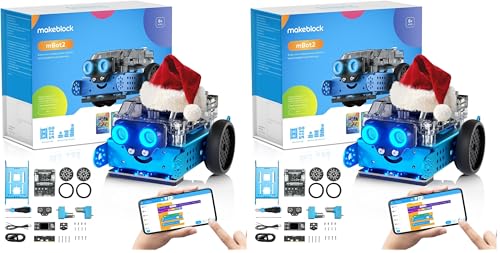 Makeblock mBot2 Coding Robot for Kids, Code Learning Support Scratch & Python Programming, Robotics Kit for Kids Ages 8-14 and up, Building STEM Robot Toys Gifts for Boys Girls (Pack of 2)