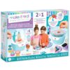 Make It Real: Mini Pottery & Spin Art Studio - 2-in-1 Versatile Base, DIY Craft Kit, Make & Decorate 6 Clay Creations, Design 15 Ink Artworks, Kids 8+