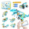 Makerzoid Coding Robot Kit for Kids, 200-in-1 RC Robot Building Toys with Motor Sensor,Scratch JR Coding Set with 36 Video Courses, Birthday for Kids 6+ (400+ Blocks)