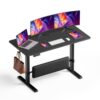 MALOL 47" x 24" Electric Standing Desk with Adjustable Footrest, Black