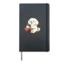 Maltese Having Tea Maltipoo - Funny Dog Mom Dad Hardcover Journal, Black