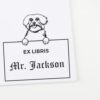 Maltese Peeking Ex Libris Book Stamp, Duo Hand Mount, 1-5/8 Square