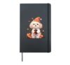 Maltese Pumpkin Spice Latte Autumn Thanksgiving Halloween Hardcover Journal, Black