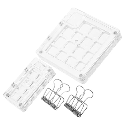 MALUGOGO 2pcs Mini Watercolor Paint Set Portable Travel Painting Palette with Vivid Colors and Binder Clips Lightweight Plastic and Metal Compact Kit for Painting at Home or Outdoor