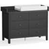 MAMAZING Keeva 6-Drawer Dresser with Changing Pad, Safety Anti-Tip Structure & Adjustable Feet, Wood Dressers with Wipeable Surface, Black Dresser for Bedroom, Kids & Nursery Storage Chest