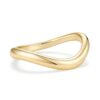 Mameloly Wavy Dome Stackable Ring for Women Dainty 14K Gold Plated Size 9.5