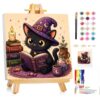 Mandun Halloween Paint by Numbers Kit for Kids with Frame, Cow Paint by Numbers for Kids Ages 4-8-12, DIY Cow Acrylic Oil Painting for Home Wall Art Decor Gift 7.8x7.8 inch (with Frame Easel)