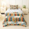 Manfei Books Toddler Size Comforter Set with 1 Pillowcase - Botanical Floral Plant Bedding Set for Kids Boys Girls Bedroom,Watercolor Retro 2 Pieces All Season Duvet Insert,Yellow Orange Green