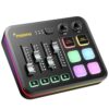 MAONO G3 Gaming Audio Mixer, Dual USB, 4 Faders, 57dB XLR