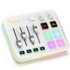 MAONO G3 Gaming Audio Mixer, Dual USB, 4 Faders, 57dB XLR