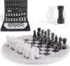 Marble Chess Set, 12" Handcrafted White & Black Chess Board with Complementary Storage Box, Stone Chess Pieces for Adults, Decorative Home Decor Board Game, Collectible Chess Set with Extra Queens