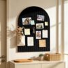 Markdang Large Arched Felt Bulletin Board 35" x 24", 6 Pack Cork Boards Alternative for Walls with 30 Pins, 40 Adhesive Tabs, Pin Board Tiles for Home Office Classroom Decor, Photos Display (Black)
