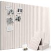 Markdang Large Felt Bulletin Board 48" x 36", 12 Pack Cork Boards for Walls with 30 Pushpins, 80 Adhesive Tabs, Cork Board Alternative for Home Office Classroom Decor (Oatmeal)