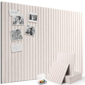 Markdang Large Felt Bulletin Board 48" x 36", 12 Pack Cork Boards for Walls with 30 Pushpins, 80 Adhesive Tabs, Cork Board Alternative for Home Office Classroom Decor (Oatmeal)