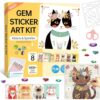 Marlrin Cat Diamond Art Kit for Kids Ages 4-8, Gem Sticker Kit for Girls