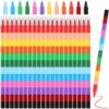 Marspark 20 Pcs Stackable Crayons 12 Colors,Vivid Color,Flat