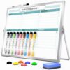 Marsrock Weekly Calendar Whiteboard with Stand, Dry Erase Magnetic 16"x12"