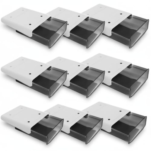 Marsui 10 Pcs Under Desk Drawer Organizer Small Self Adhesive Slide out Hidden Storage Tray Table Drawer ABS Plastic Mounted Pencil Holder for Office School Home Dresser Kitchen Stationery (Black)