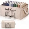 Marsui Book Lover Gifts Book Storage Basket, Reading Corner Organizer Supplies Classroom Storage Bin Bookish Accessories Bookworm Gift for Teacher Club Members Student Reading Corner Accessories