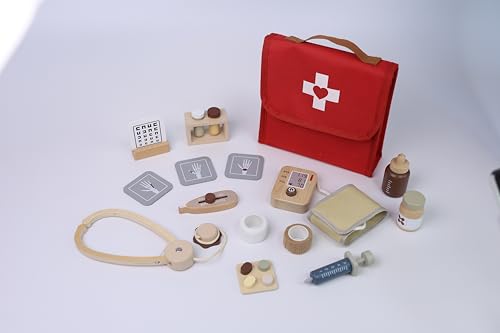 Masonbaby Doctors Set for Kids,Kids Doctors Set Pretend Play Medical Toy Set with Portable Storage Bag, Doctor Role Play Toys for Boys Girls Montessori Learning Gift for Toddlers