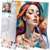 Massido Paint by Numbers 40 x 50 cm Set with 3 Brushes 30 Colours Hook Portrait 2