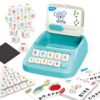Matching Letter Games,2 in 1 Educational Toy for Kids Ages 3-8,Alphabet Spelling & Math Learning Game with Storage Box,Preschool Early Learning Toy,Birthday Gifts for Boys Girls,(50% Bigger) (Blue)