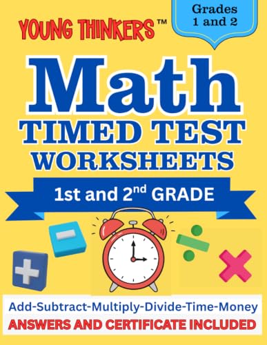 Math Timed Test Worksheets 1st and 2nd Grade: 100 Days of Reproducible Speed Drills, Double-Digit Addition, Subtraction, Basic Multiplication, ... Math Series Worksheets from Blue Bow Books)