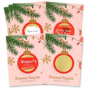 MATICAN Christmas Scratch Off Cards, 40-Pack Ornament Surprise Xmas Party Scratch-Off Tickets for Holiday Games, Secret Santa, Stocking Stuffers, 3.5 x 4.7 Inches