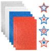 Matio 320 PCS Star Stickers, 4th of July Glitter Foam Star Stickers