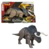 Mattel Jurassic World Rebirth Wild Roar Nasutoceratops Dinosaur Toy with Tail-Controlled Chomp Multi-Direction Attack & Sound, Posable & Digital Play