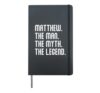 Matthew Man Myth Legend Shirt Gifts For Mens Funny Matthew Hardcover Journal, Black