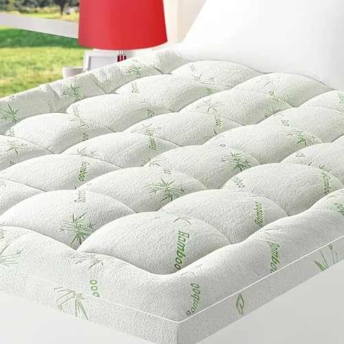Mattress Topper Pad, Pillow Top Mattress Topper, Ultra-Soft Quilted Cooling Mattress Protector, Suitable for 8-24 Inch Deep Mattresses,450/900G/1200GSM Filling Options.,Green 900:California King